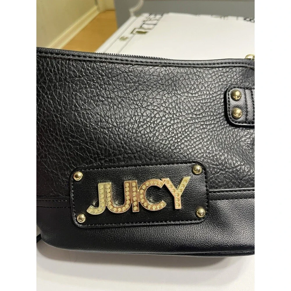 Juicy Couture Black Rhinestone Blingy Handbag Shoulder Purse Crossbody